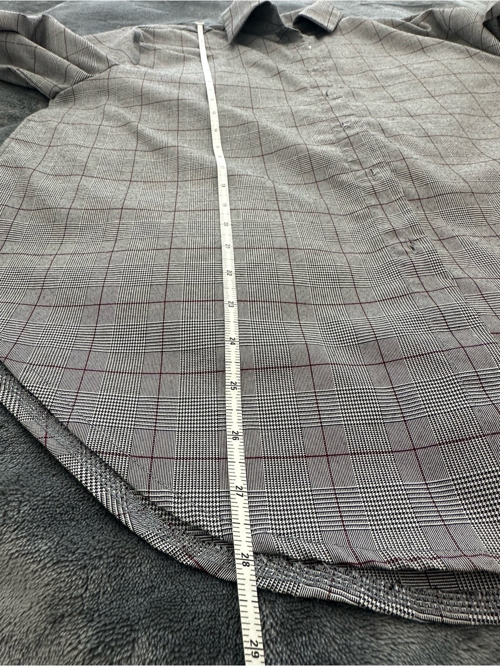 New Revival Women’s Oversized Plaid Belted Button Down Shirt Gray Size M - Picture 9 of 16